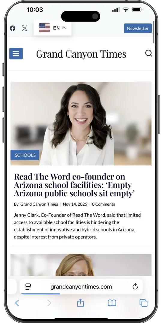 Local news article on a smartphone