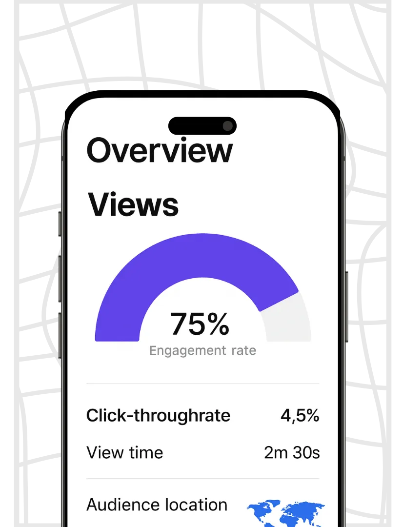 Audience engagement overview on a smartphone